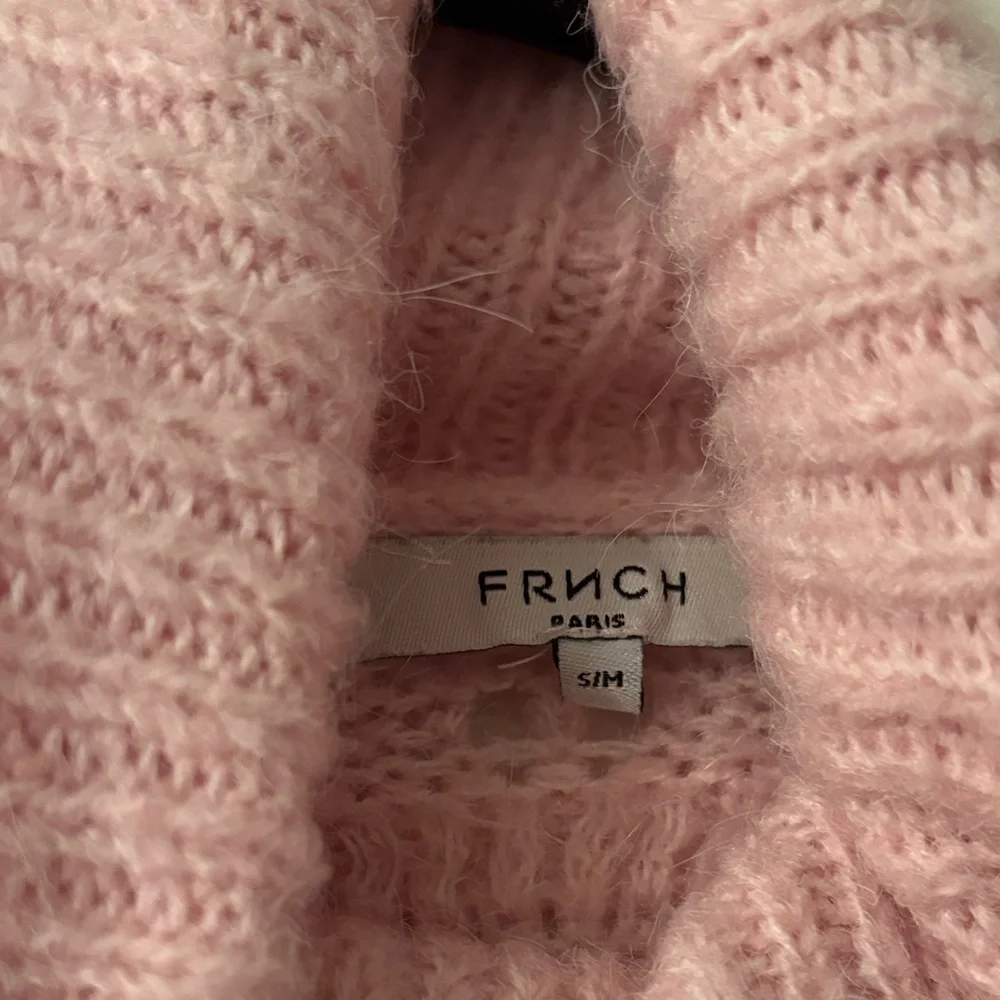 FRNCH Oversized Soft Pink Turtleneck Sweater